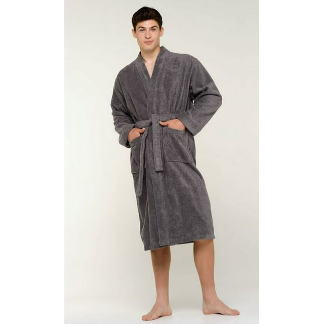Plush Soft Warm, Robe for Mens Terry Turkish Bathrobe Cotton Towel Robe