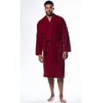 thumbnail image 1 of Plush Soft Warm, Robe for Mens Terry Turkish Bathrobe Cotton Towel Robe, Comfy Men's Robe Long Kimono Adult for Hot Tub Shower - Wine Red - One Size, 1 of 4