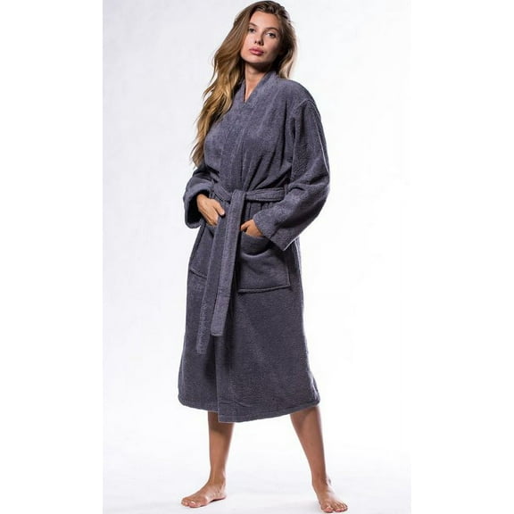 Plush Soft Warm, Robe for Women Terry Turkish Bathrobe Cotton Towel Robe Comfy Women's Robe Long Kimono Adult for Hot Tub Shower - Wine Red - S/M