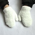 thumbnail image 1 of Plush Soft Winter Gloves, Warm Fleece Lined Mittens with Elastic Wrist, Comfortable Full Finger Cold Weather Gloves, 6 Color Options for Babies and Kids White, 1 of 4