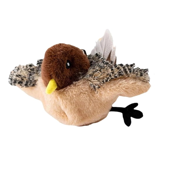 Plush Sparrow Bird Cat Toy with Sound