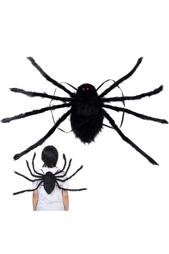 Plush Spider Backpack with 8 Shaggy Legs, Novelty Fuzzy Shoulder Bag for Candy Storage