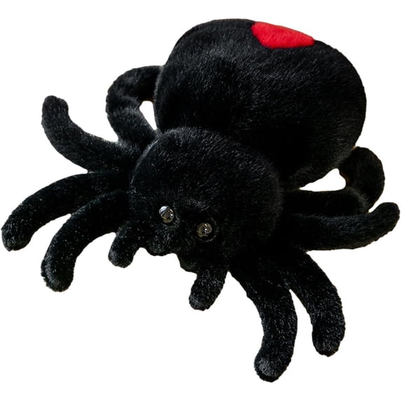 Plush Spider Stuffed Animal Toy, Soft 10 inch Kawaii Halloween Plush Spider Stuffed Toys Decorations Cuddle Gift for Boys Girls and Adults (Black)