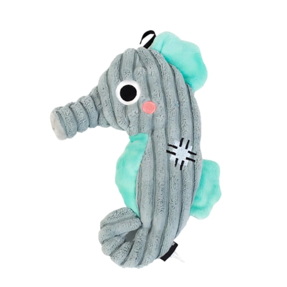 Plush Squeaky Chew Toy For Dogs & Cats, Durable Corduroy Seahorse Shape Pet Toy With Sound Mechanism, Interactive Fetch Toy For /Teens Pet Play And Training
