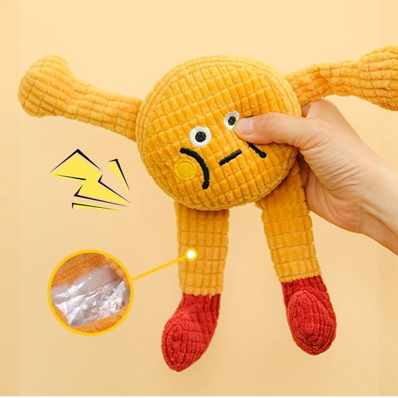 Plush Squeaky Dog Chew Toy, Soft Plush Waffle with Long Legs, Crinkle Paper & Catnip Toy for Small to Large Dogs, Squeakers and Crinkle Gift for Pets(b)