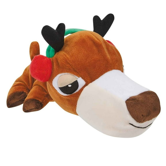 Plush Squeaky Dog Toys Xmas Adorable Interactive Large 10.25 Inch Holiday Theme (Reindeer)