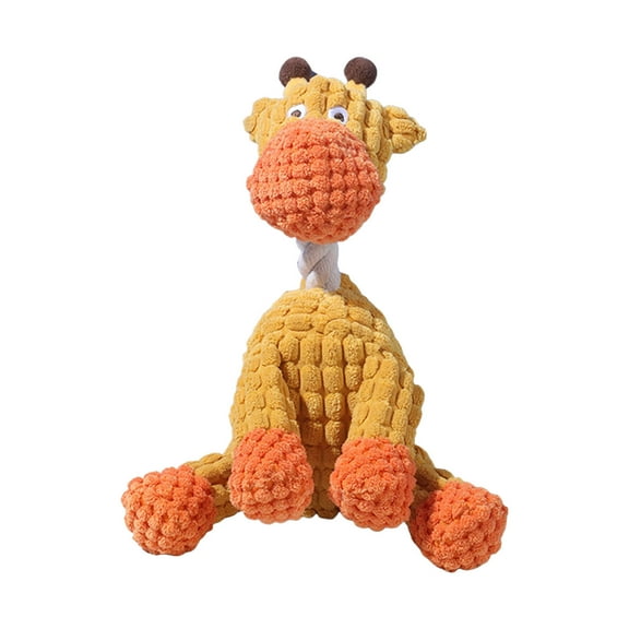 Plush Squeaky Giraffe Pet Chew Toy Soft Sound Stuffed Interactive Play Toy For Small Medium Dogs Cats Teeth Cleaning