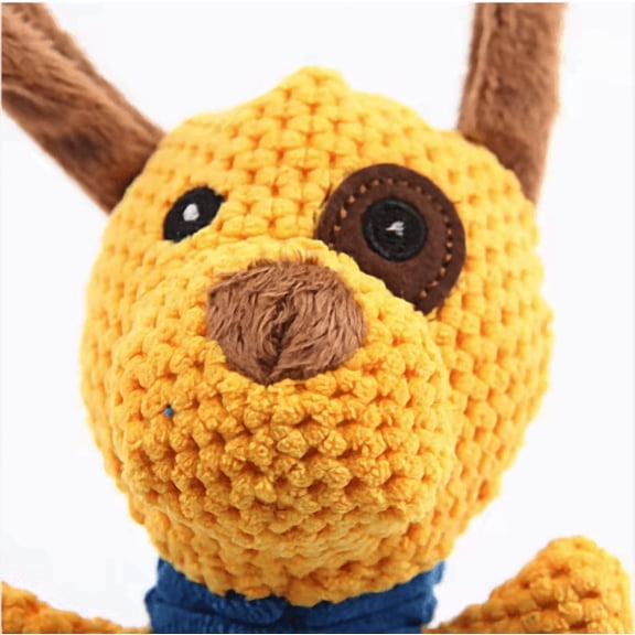 Plush Squeaky Pet Chew Toy – Soft Animal Design for Dogs - Blue Dog