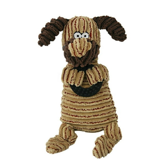 Plush Squeaky Pet Toy, Double-Handed Rubber Ring Animal, Interactive Chew & Squeak Toy For Dogs Cats, Pet Teething & Play Toys With Durable Plush & Rubber Material