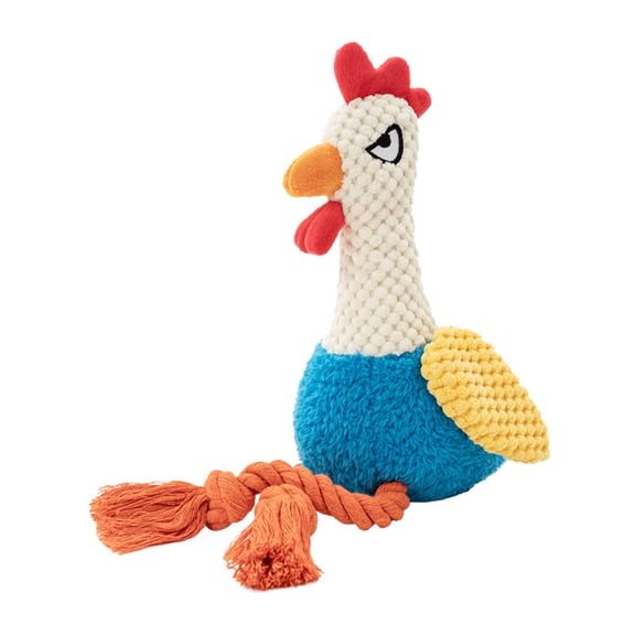 Plush Squeaky Rooster Pet Toy For Dogs And Cats, Interactive Chew Squeaker Toy With Rope Tassels For Engaging Play, Stuffed Animal Play Toy For Pet Exercise And Mental Stimulation