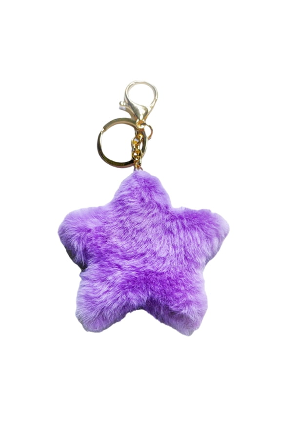 Plush Star Keychain Soft Key Holder Adornment For Convenient Use As Bag Charm Or Car Accessory