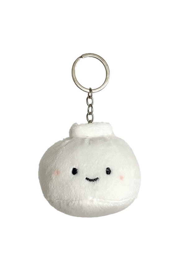 Plush Steamed Bun Keychain Creative Dumpling Charm Keyring Pendant Adorable Key Chain for Lovers and Adults
