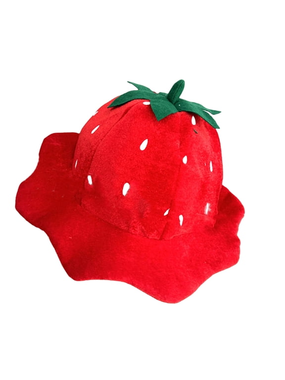 Plush Strawberry Fruit Hat Headgear Perfect for Parties Masquerade