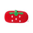 thumbnail image 1 of Plush Strawberry Zipper Pencil Pouch, Kawaii Fruit Themed Large Capacity Stationery Bag for Teens, School & Office Use, 1 of 5