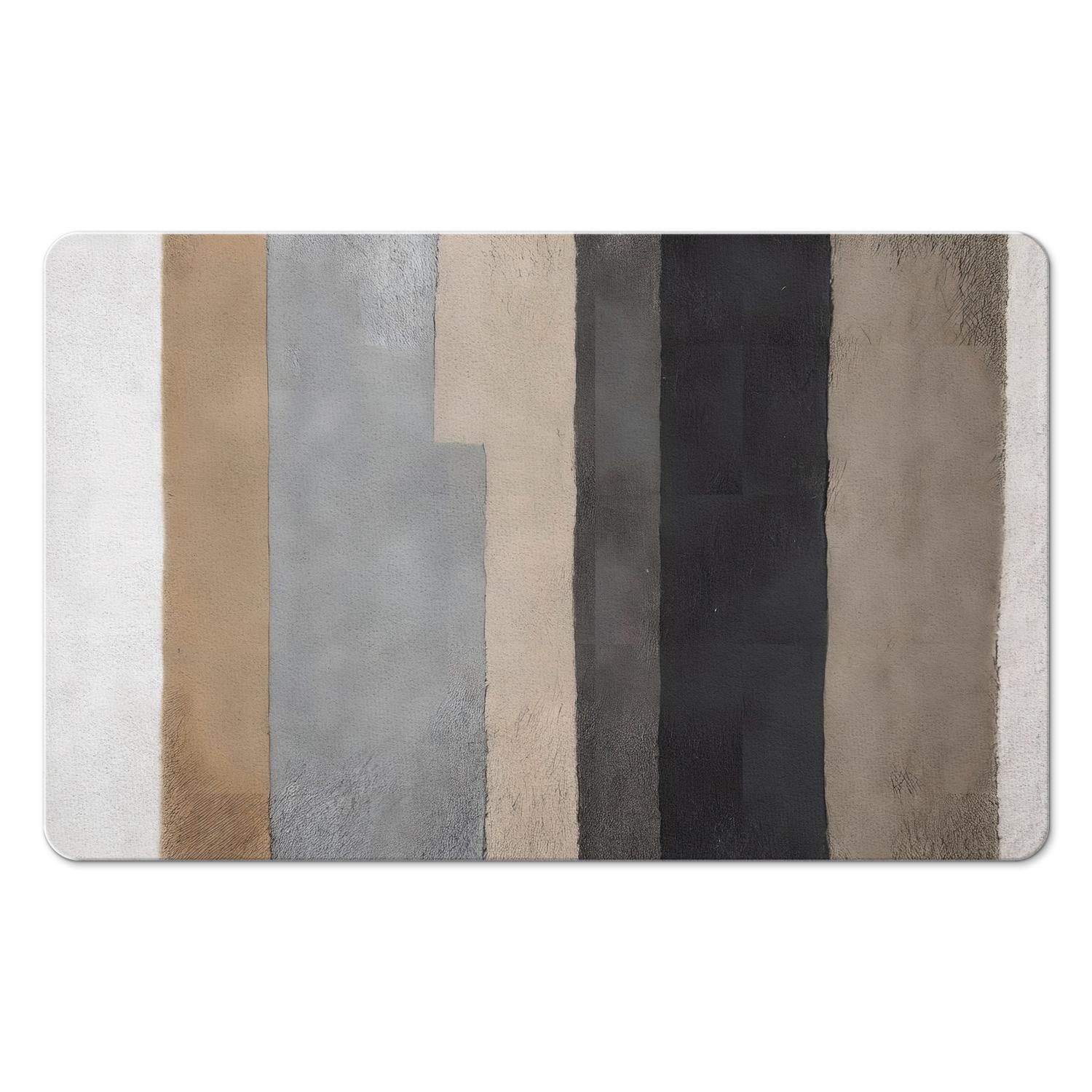 Plush Striped Microfiber Bathroom Rugs, Extra Thick and Absorbent 20x32 inch Bath Mat, Machine Washable, Anti-Slip for Bathroom Safety, Ideal for Tub and Shower