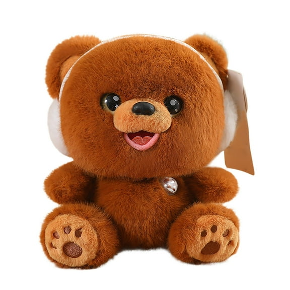 Plush Stuffed Animal Bear Toy Soft Cuddly Teddy Doll Fluffy Cozy Bedtime Companion For Kids Adults Nursery Decor 9.8 Inches