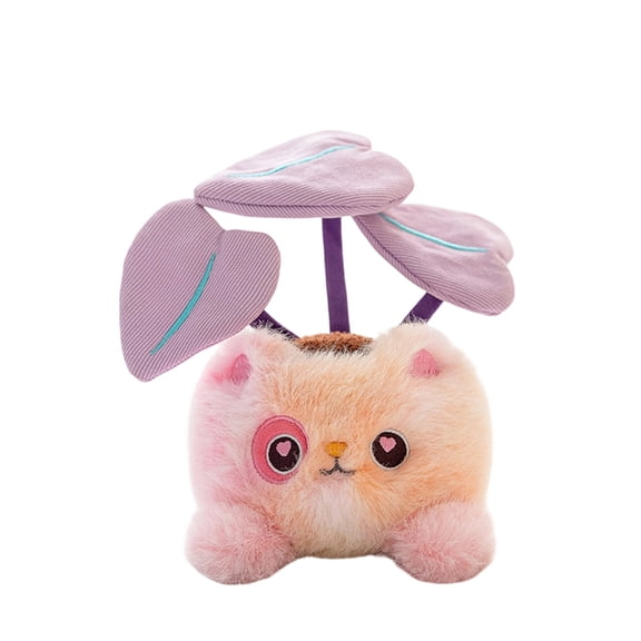 Plush Stuffed Animal Toy Soft Plant Cat Doll with Heart Leaf Design for Home Office Desk Decoration and Gift for Adults and Adults