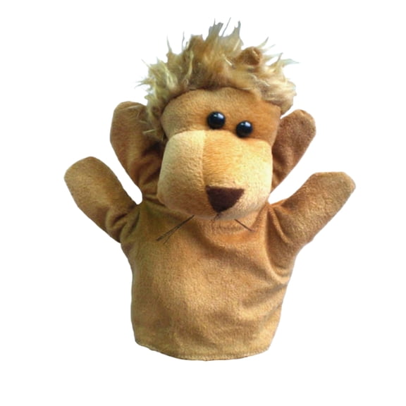 Plush Stuffed Animals, Lion Hand Puppet, 10 In, Pretend Play, Storytime Props, Tan Brown, 1 Pc