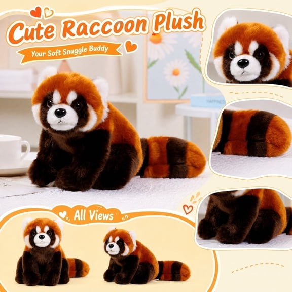 Plush Stuffed Animals, Red Panda Stuffed Animal, Plush, 12 Inch Small Stuffed Animal, Ultra Cuddly Soft 1Pc Design Ideal for Daily Snuggles and Casual Display on Bedroom Shelves
