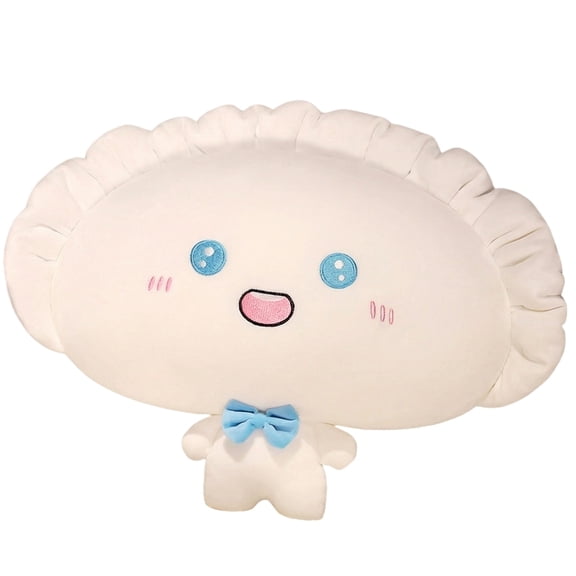 Plush Stuffed Animals, Round Throw Pillow, Cute Stuffed Animal, 17X11 In, Stuffed Figure, Back Support, Couch Seating, Use, Sky Blue Bow, 1 Pc