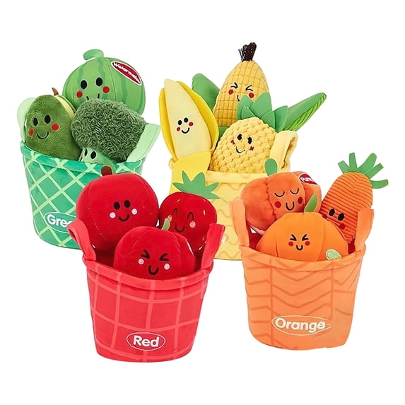 Plush Stuffed Animals Set, 16 Piece Mini Fruit and Vegetable Soft Playset, for Toddlers 1 to 3, Birthday Gift for Young and Young, Collection