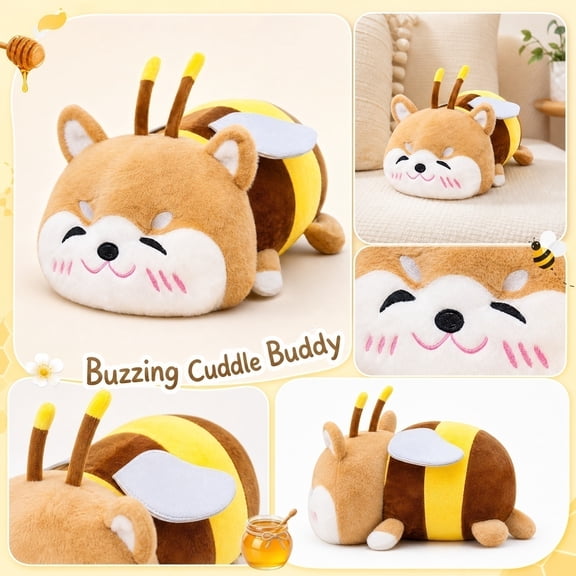 Plush Stuffed Animals, Stuffed Animal, Shiba Inu Plush, Cute Stuffed Animal, 12X6 Inch Soft Fuzzy Animal Cross-Over Plush Toys Perfect for Home Shelf Couch Decor, Cuddly Play