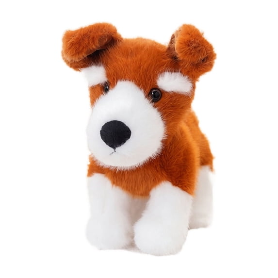 Cur Gift Plush Stuffed Dog Toy, Cute Brown and White Puppy Doll with Soft ...