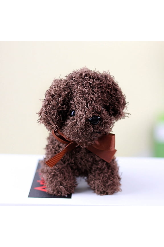 Plush Stuffed Doodle Dog Adorable Poodle Stuffed Animal Toys, Key Chain Ring Pendant Toys, Soft & Realistic Gift for Kids, 4.7 inch (Brown)