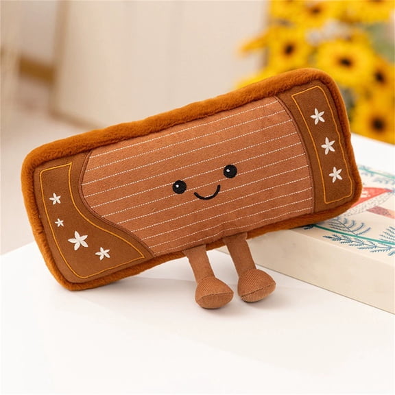 Plush Stuffed Toy – Rectangular Soft Plush Doll with Embroidered Details for Home Decor & Play, Kids & Adults
