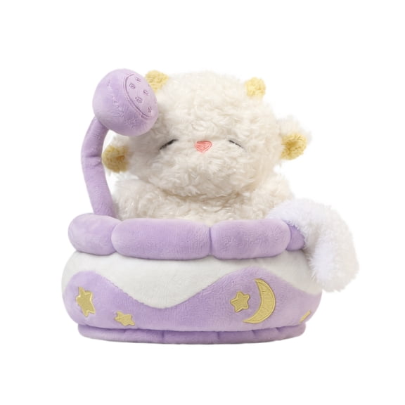 Plush Stuffed Toy, Soft Cute Closed-eye Sleepy Sheep, 1 Piece, Super Soft Fluffy Stuffed Animal for Kids Adults, Moon Star Bathtub Design Cuddly Plush Doll for Sofa Bedroom Decor Nursery Gift