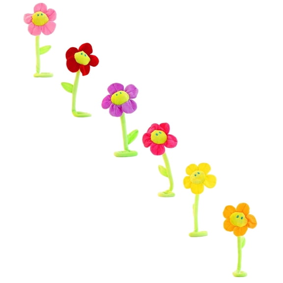 Plush Sunflower Bouquet Set of 8 with Bendable Stems, Stuffed Artificial Flower Arrangement for Kids Room Decor, Sensory Play Toys, Wedding Birthday Party Decoration