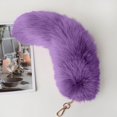 thumbnail image 1 of Plush Tail Keychain Role Play Toy, Faux Fur Fluffy Costume Accessory, Large 12 Inch Animal Bag Pendant Charm, Gift for Car & Purse Purple, 1 of 5