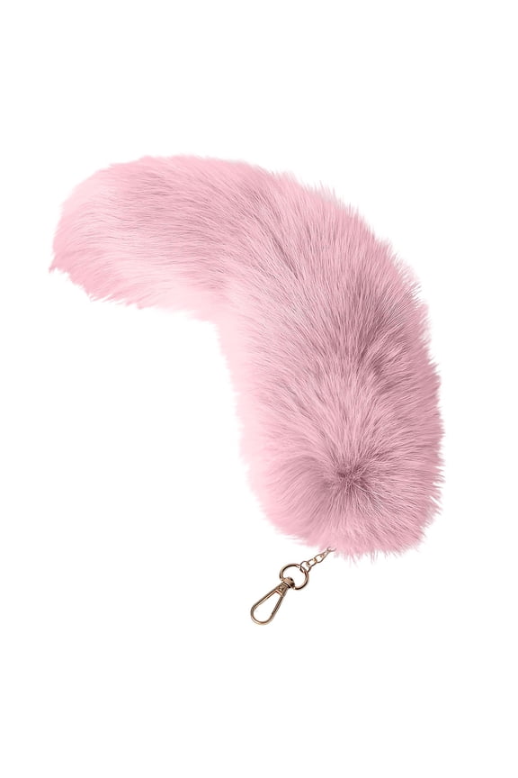 Plush Tail Keychain Role Toy Costume Pink Accessory For Key Cosplay Party Decoration