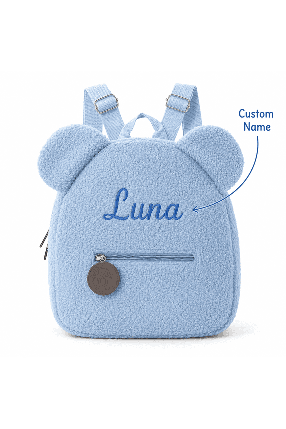 Plush Teddy Bear Backpack with Customizable Name, Soft Fleece Shoulder Bag for Daily Use, Travel, and Personalized Gift
