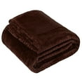 thumbnail image 1 of Plush Textured Waffle Knit 60”L x 50”W Lightweight Reversible Microfiber Sherpa Throw Blanket for Adults, Kids, Pets, Beds, Couches and Loveseats in Chocolate Brown, 1 of 9