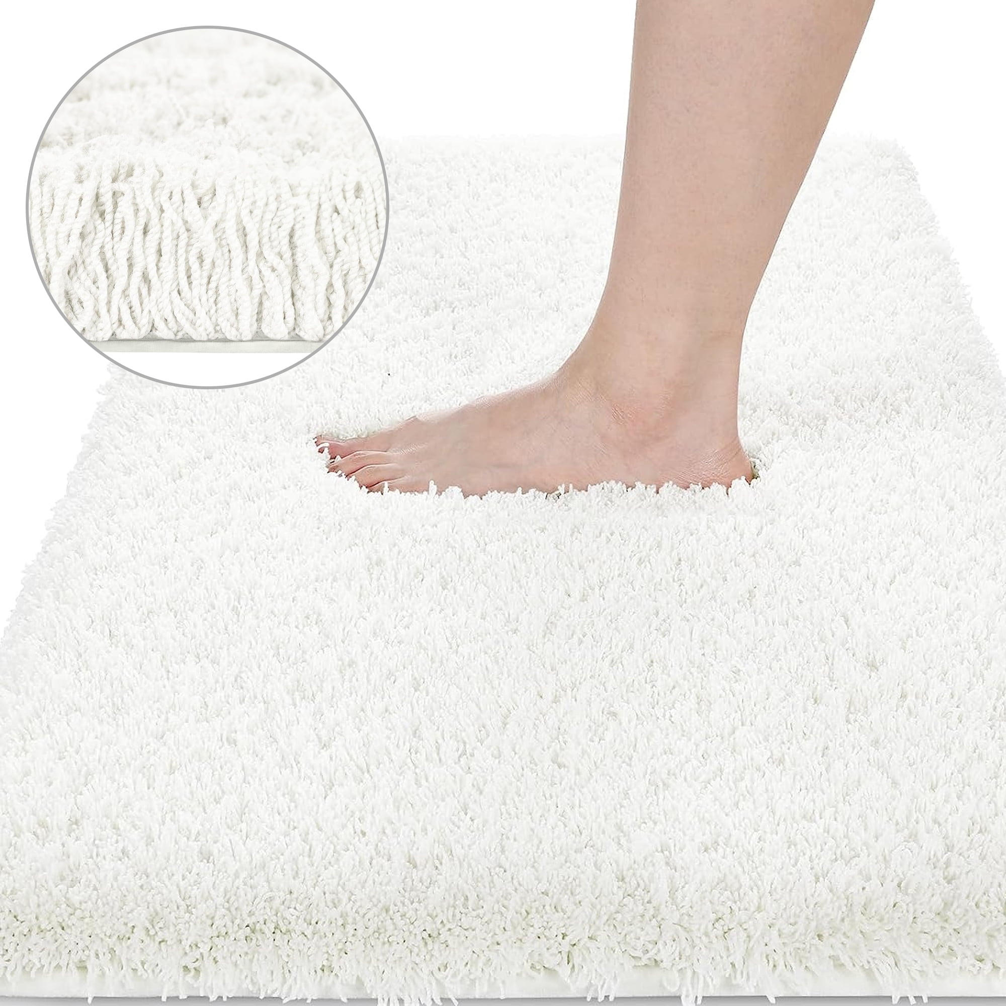 Plush Thick Bathroom Rugs, Super Elastic Soft Fluffy Luxury Bath Mat