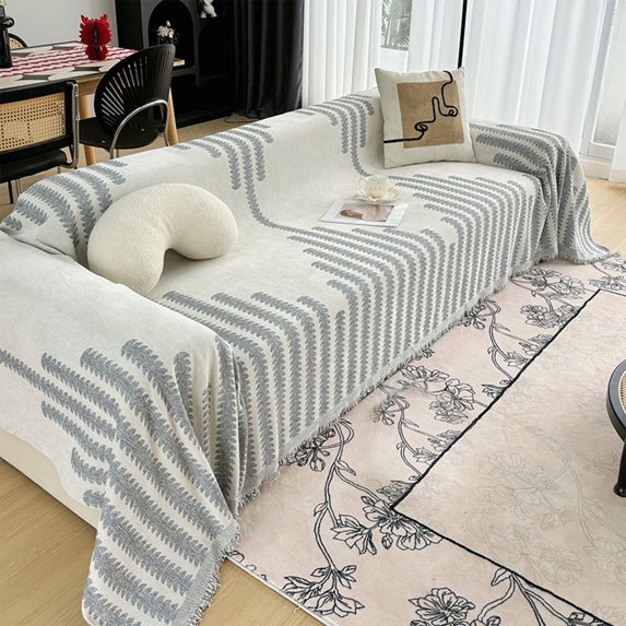 Violete Plush Thickened Sofa Cushion | Cozy Winter Comfort, Non-Slip Bottom | Straight Seat Pad (70.8" x 35.4")