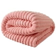 thumbnail image 1 of Plush Throw Blanket, 60X40 Inch Striped Faux Throw Blankets, Soft Throw Blankets for Couch, Thick Fleece Blankets Soft Warm, Rabbit Nap Throw Designed for Home Leisure, Office, 1 of 5