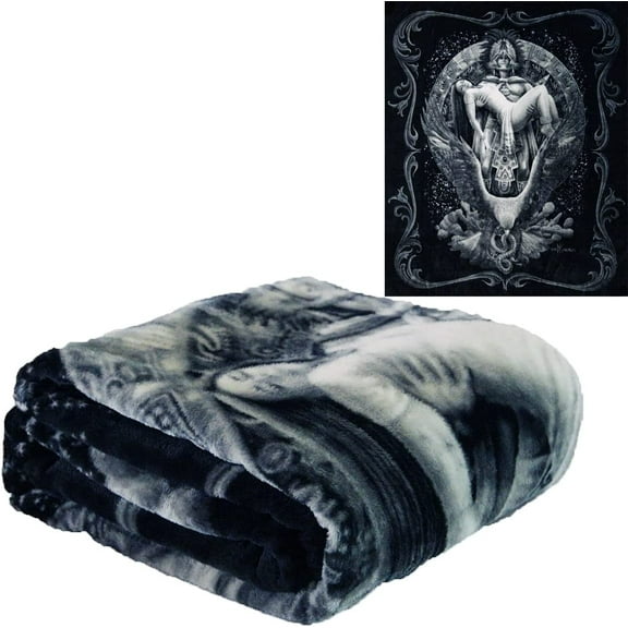 Plush Throw Blanket - Alma Azteca - QUEEN BED 79"x 95" - Special Edition Faux Fur Blanket For Beds, Sofa, Couch, Picnic, Camping