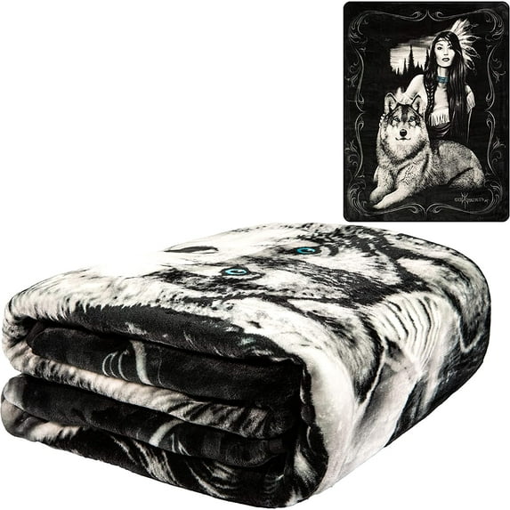 Plush Throw Blanket - Chiefin - QUEEN BED 79"x 95" - Faux Fur Blanket For Beds, Sofa, Couch, Picnic, Camping