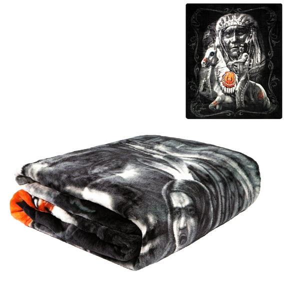 Plush Throw Blanket - Defiance - Queen Bed 79"x 95" - Special Edition Faux Fur Blanket For Beds, Sofa, Couch, Picnic, Camping