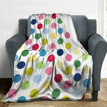 Plush Throw Blanket Rainbow Dots Soft Cozy Blanket Flannel Blankets All-Season For Sofa Couch Bed 40" x 50"