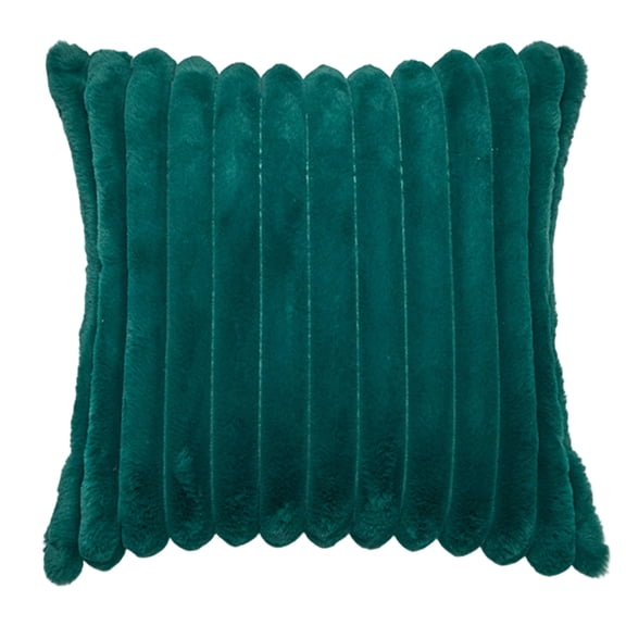 Plush Throw Pillow Cover Square Cushion Cover Soft Ribbed Decorative Pillowcase for Sofa Couch Bed Chair Living Room