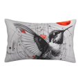 thumbnail image 1 of Plush Throw Pillow Covers, Abstract Geometric Hummingbird Pillow Cases with Invisible Zipper, Breathable Microfiber Pillow Cases Standard Size for Sleeping Bedroom Sofa Living Room 16x24, 1 of 5