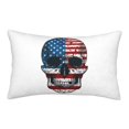 thumbnail image 1 of Plush Throw Pillow Covers, American Flag Skull Pillow Cases with Invisible Zipper, Breathable Microfiber Pillow Cases Standard Size for Sleeping Bedroom Sofa Living Room 20x30, 1 of 5