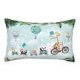 thumbnail image 1 of Plush Throw Pillow Covers, Animals Riding Across The Sky Pillow Cases with Invisible Zipper, Breathable Microfiber Pillow Cases Standard Size for Sleeping Bedroom Sofa Living Room 16x24, 1 of 5