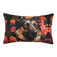 thumbnail image 1 of Plush Throw Pillow Covers, Colorful Flower German Shepherd Pillow Cases with Invisible Zipper, Breathable Microfiber Pillow Cases Standard Size for Sleeping Bedroom Sofa Living Room 20x30, 1 of 5