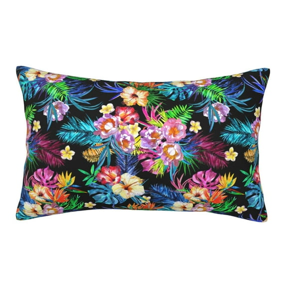 Plush Throw Pillow Covers, Colorful Flowers a Pillow Cases with Invisible Zipper, Breathable Microfiber Pillow Cases Standard Size for Sleeping Bedroom Sofa Living Room