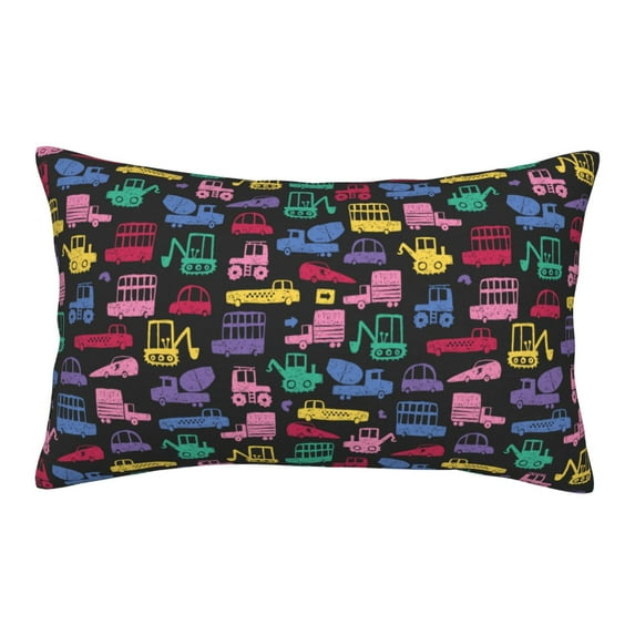 Plush Throw Pillow Covers, Colorful excavator Pillow Cases with Invisible Zipper, Breathable Microfiber Pillow Cases Standard Size for Sleeping Bedroom Sofa Living Room 20x30