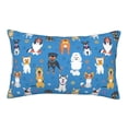 thumbnail image 1 of Plush Throw Pillow Covers, Cute Dog Puppy colorful Pillow Cases with Invisible Zipper, Breathable Microfiber Pillow Cases Standard Size for Sleeping Bedroom Sofa Living Room 14x20, 1 of 5